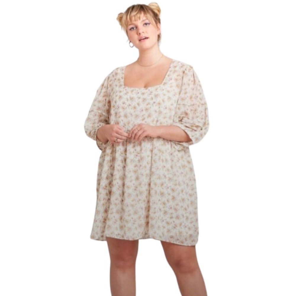 NWT Wild Fable Floral 3/4 Sleeve Babydoll Dress